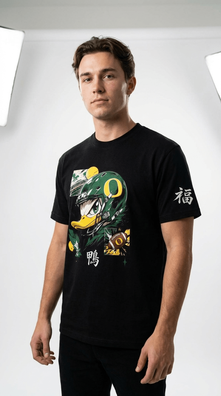 Oregon Ducks Manga Art Tee – Black - Lucky Clover Threads